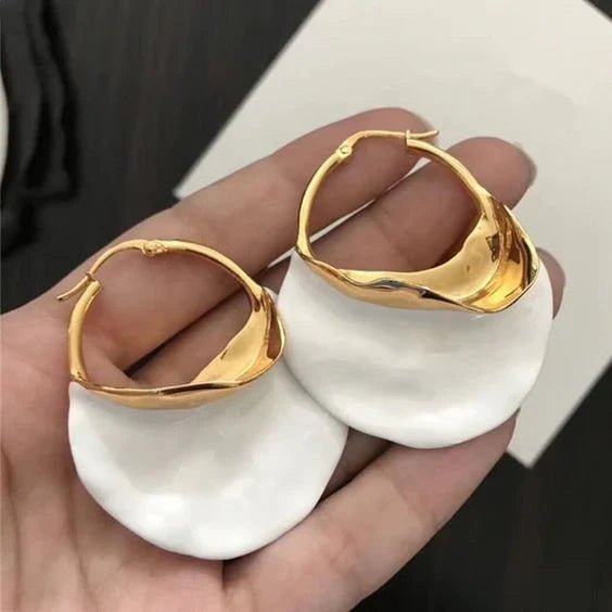 PENDIENTES VINTAGE BLANCOS Y DORADOS - RIVENA MODA