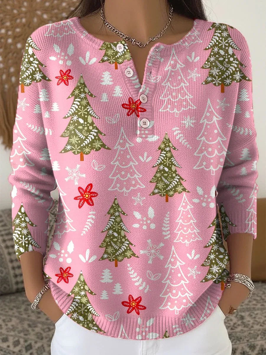Sofía | Suéter navideño con botones - RivenaModa