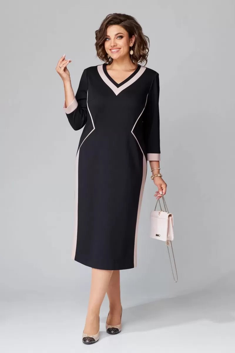 Vestido elegante con escote en V de Alexa™ - RIVENA MODA