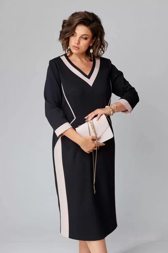 Vestido elegante con escote en V de Alexa™ - RIVENA MODA