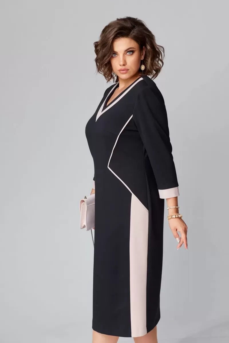 Vestido elegante con escote en V de Alexa™ - RIVENA MODA
