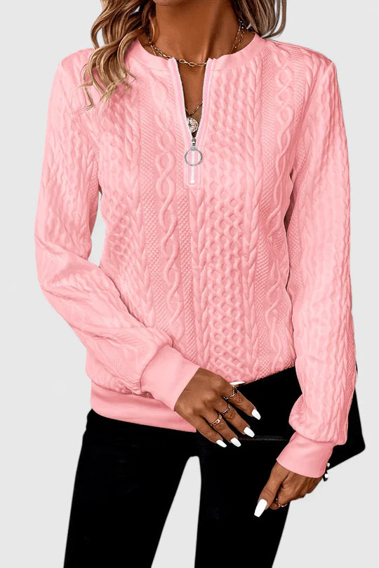 Zoey | Jersey de Punto con Cremallera Suave - RivenaModa