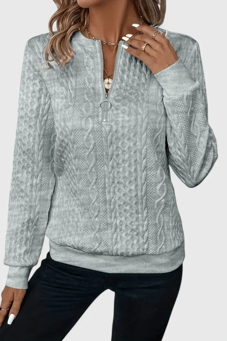 Zoey | Jersey de Punto con Cremallera Suave - RivenaModa
