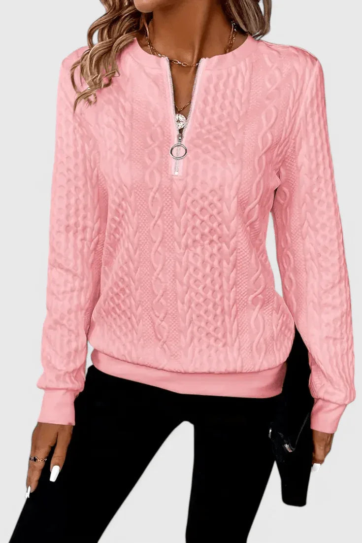 Zoey | Jersey de Punto con Cremallera Suave - RivenaModa