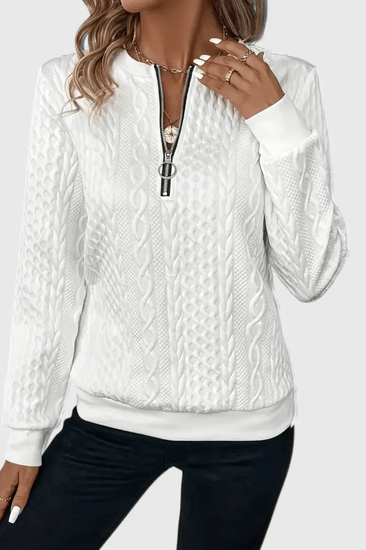 Zoey | Jersey de Punto con Cremallera Suave - RivenaModa