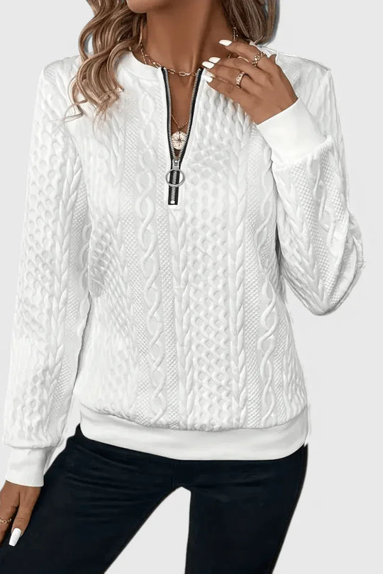Zoey | Jersey de Punto con Cremallera Suave - RivenaModa