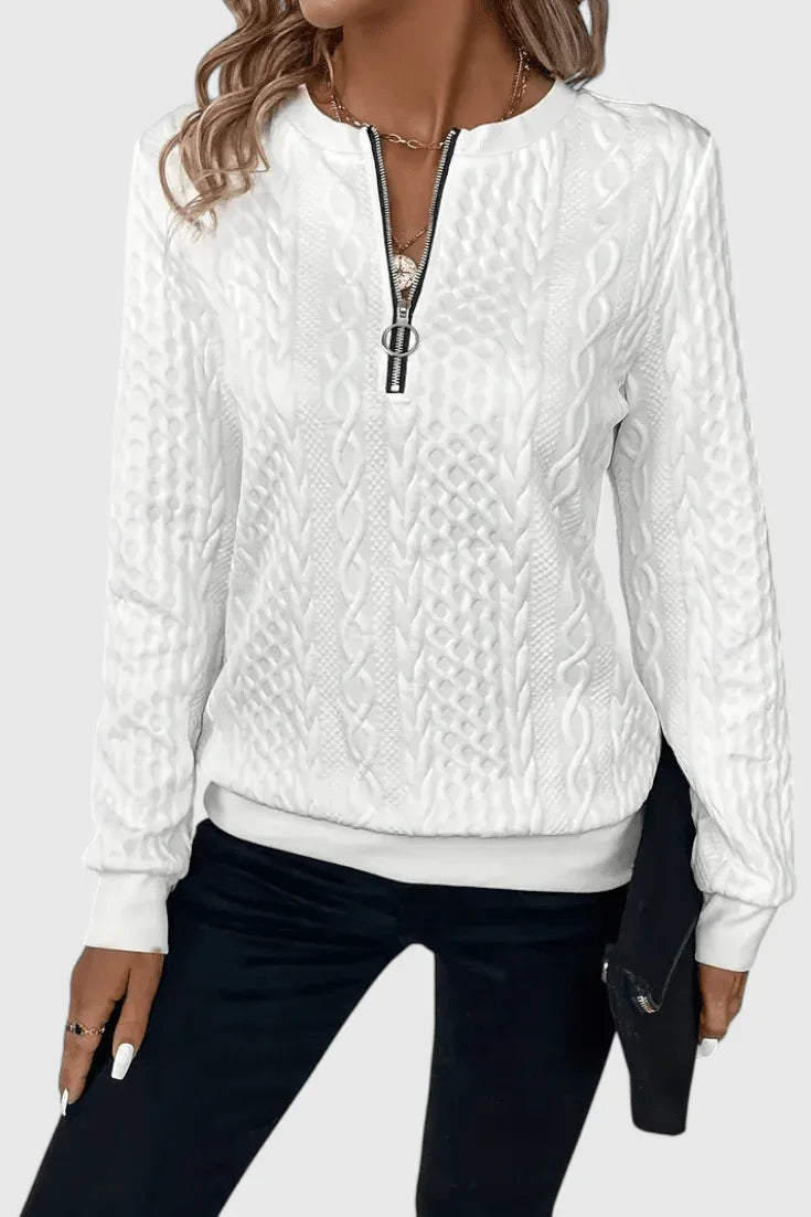 Zoey | Jersey de Punto con Cremallera Suave - RivenaModa