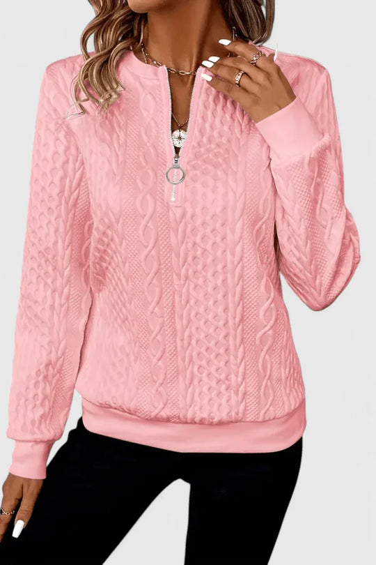 Zoey | Jersey de Punto con Cremallera Suave - RivenaModa