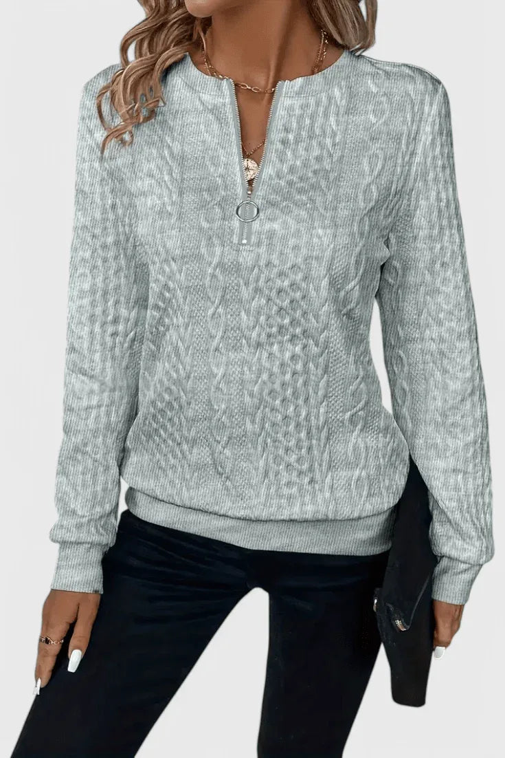 Zoey | Jersey de Punto con Cremallera Suave - RivenaModa
