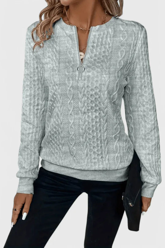 Zoey | Jersey de Punto con Cremallera Suave - RivenaModa